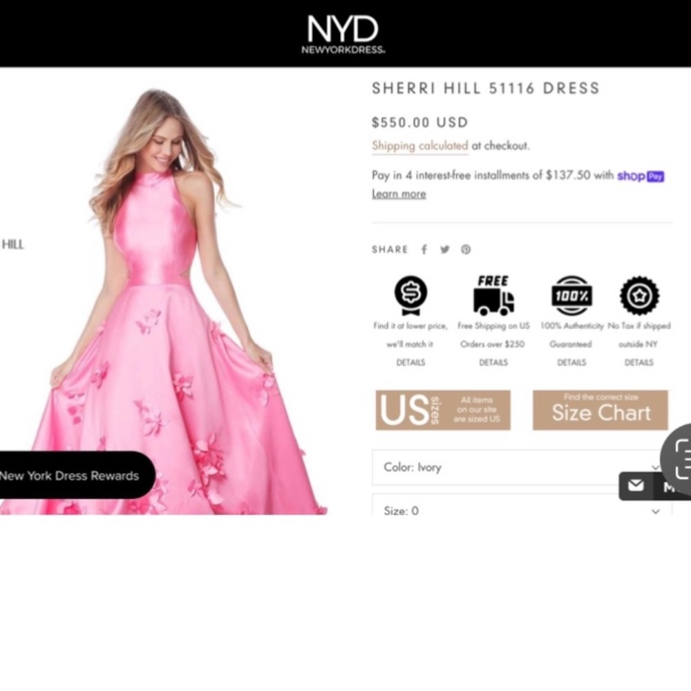 Bright pink Sherri Hill size 0 prom/pageant formalwear with cutouts, 3D flowers